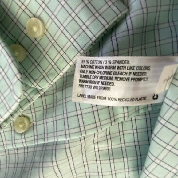Goodfellow & Co Long Sleeve Alpine Green And White Checked Shirt Size S - Picture 4 of 8